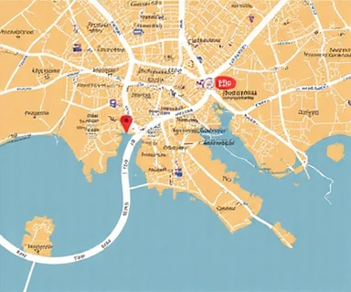 Mappa stilizzata di Napoli con un marker che indica la pizzeria